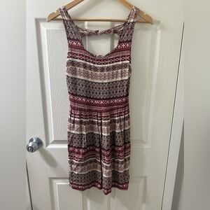 Forever 21 Burgundy Boho Bow Back Dress Size XS